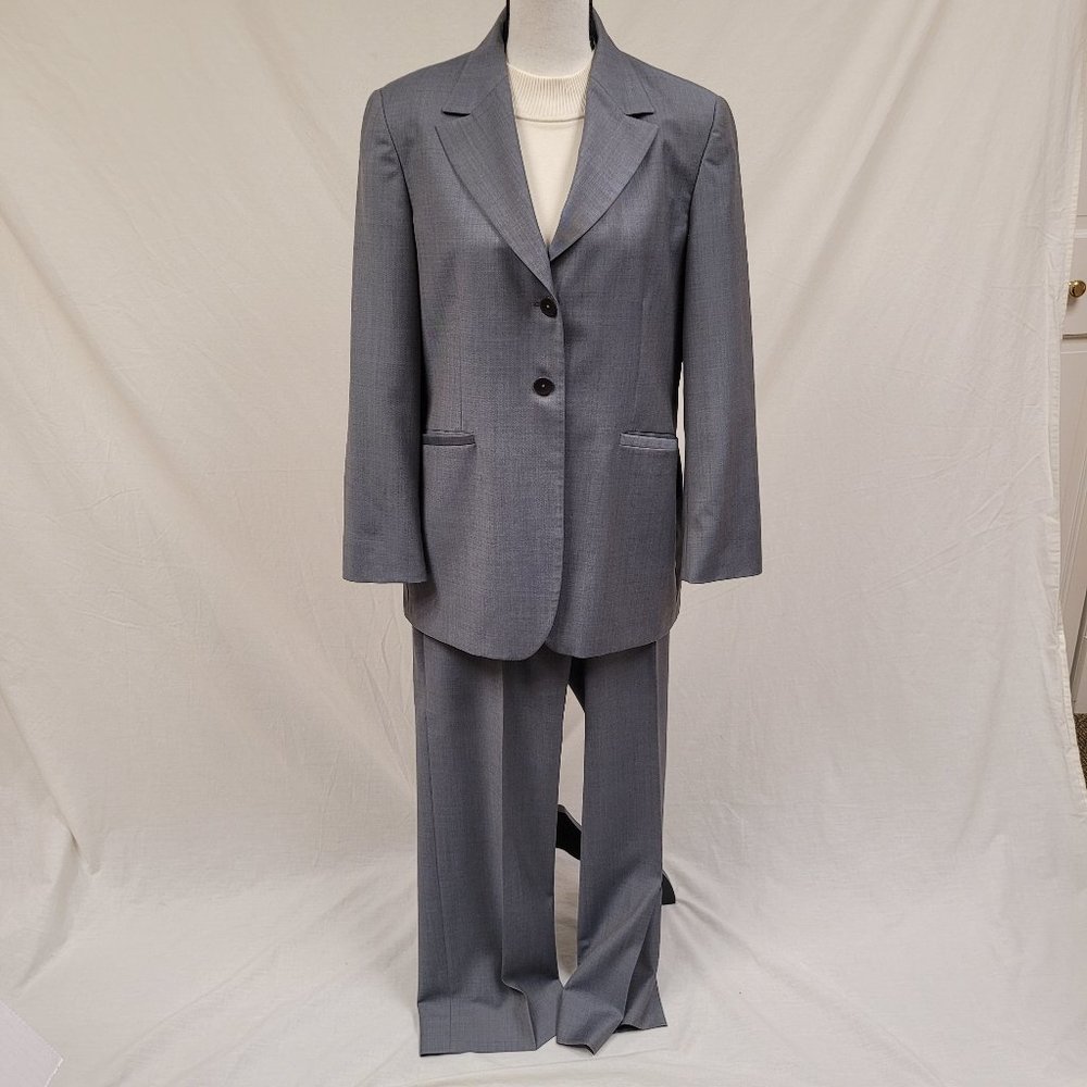 Zanella 3 Piece Gray Blue Business Suit Size 12 !